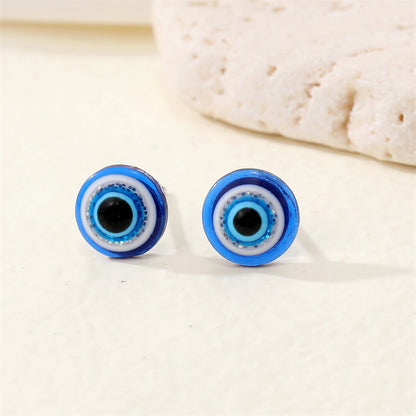 Retro Simple Resin Blue Glitter Eye Earrings Fashion Demon Eye Earrings Female