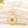 Retro Creative Round Resin Dried Flower Necklace