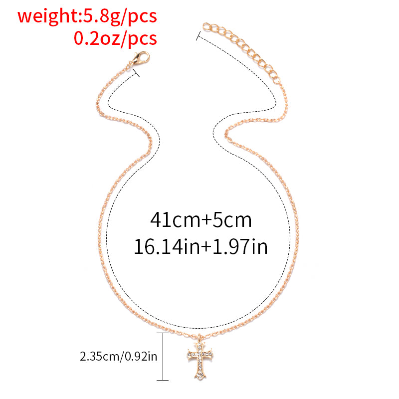 Simple Geometric Cross Pendant Necklace