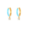 European And American S925 Silver Needle Color Epoxy Drop Oil Inlaid Zircon Earrings