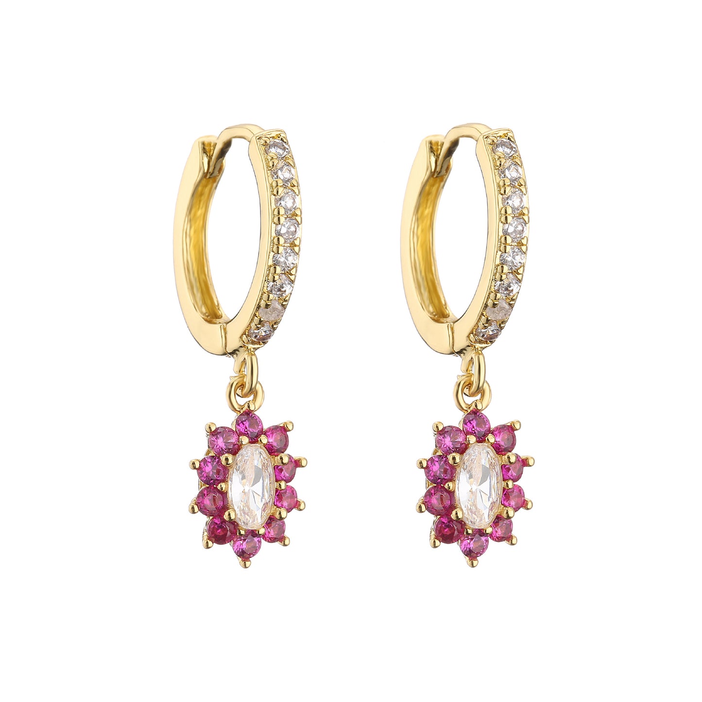 Fashion Geometric Zircon Colored Zircon Earrings