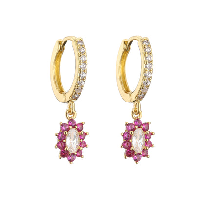 Fashion Geometric Zircon Colored Zircon Earrings