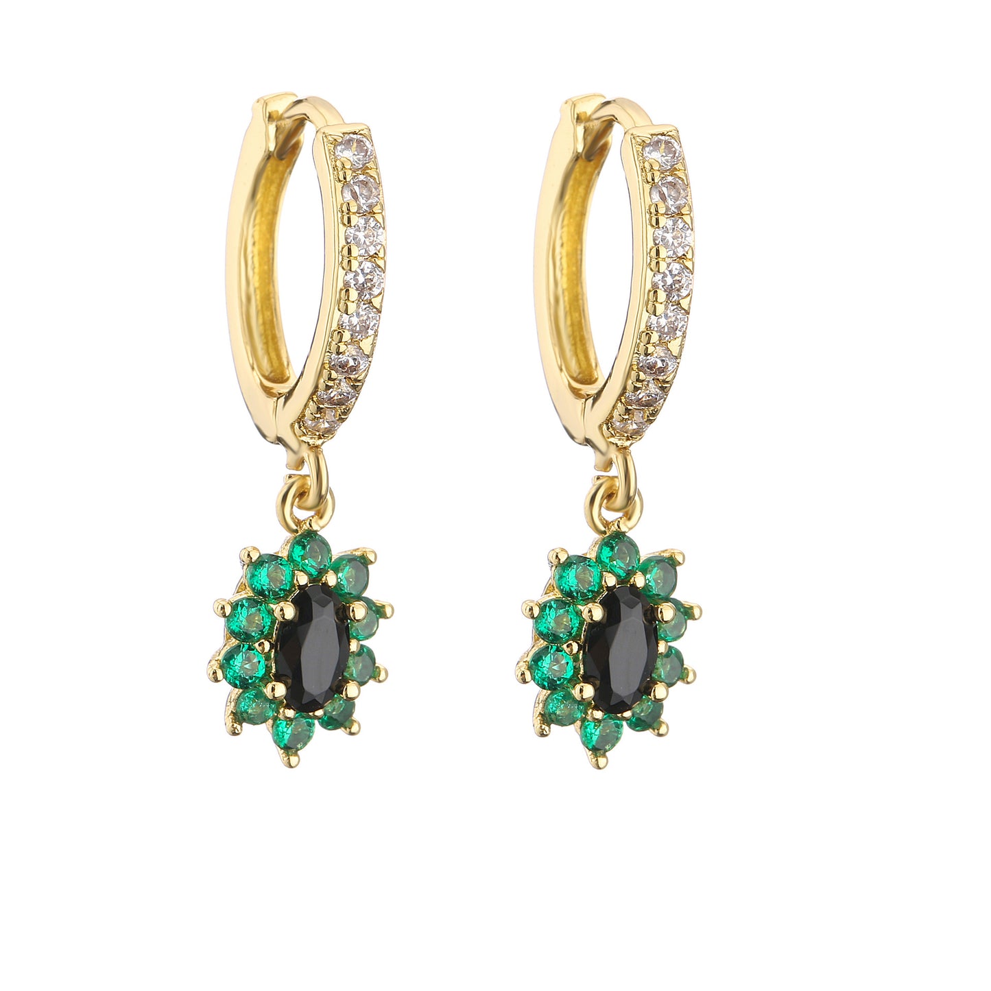 Fashion Geometric Zircon Colored Zircon Earrings