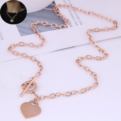 Wholesale Sweet Simple Style Devil's Eye Titanium Steel Plating Pendant Necklace