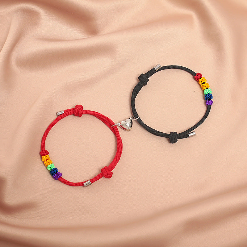 European And American New Fashion Heart Magnet Couple Bracelet A Pair Set Wholesale