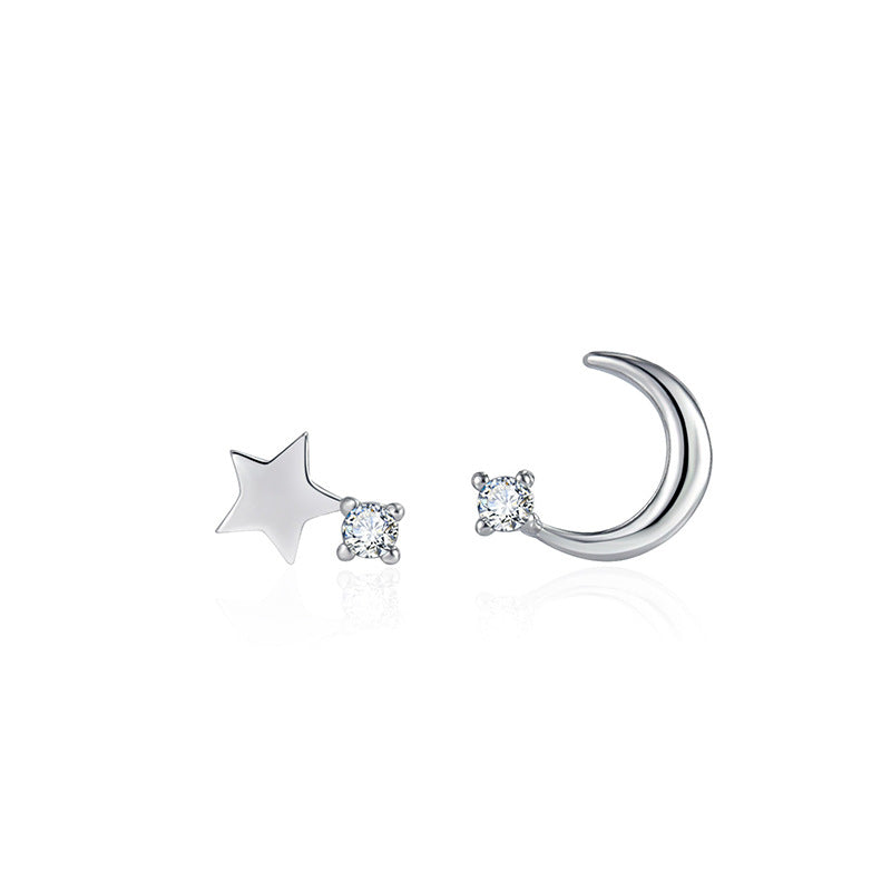 Korean Diamond Star Moon Earrings Fashion Zircon Earrings