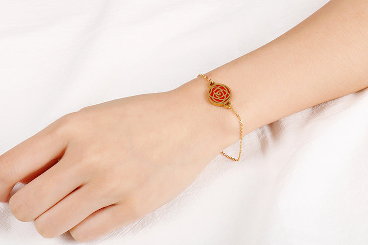 Stainless Steel Round Hollow Flower Bracelet Wholesale Jewelry