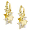 Fashion Star Brass Gem Earrings