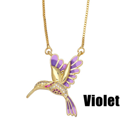 Fashion Animal Copper 18k Gold Plated Pendant Necklace In Bulk