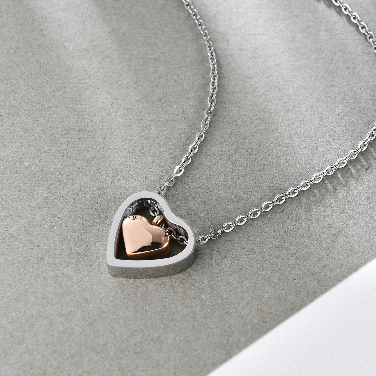 Fashion Heart Shape Titanium Steel Plating Pendant Necklace 1 Piece