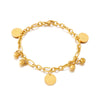 Fashion Stitching Retro Ethnic Round Card Portrait Stainless Steel Gold-color Bead Bracelet