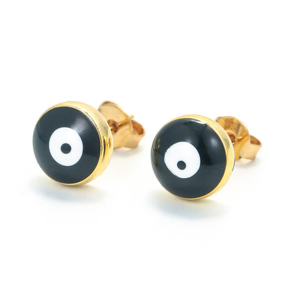 Retro Drop Oil Devil's Eye Oil Drop Enamel Copper Earrings