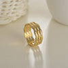 Fashion Hollow Geometric Open Adjustable Simple Stainless Steel Ring