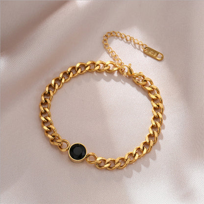 Fashion Black Round Titanium Steel Bracelet Fashion Bracelet Wholesale