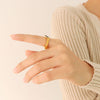 Geometric Acrylic Square Ring Stainless Steel Golden Ring