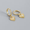 Simple S925 Silver Metal Retro Heart-shaped Hoop Earrings Wholesale