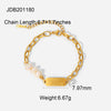 Simple Chain Pearl Stitching Stainless Steel Good Luck Pearl Bracelet