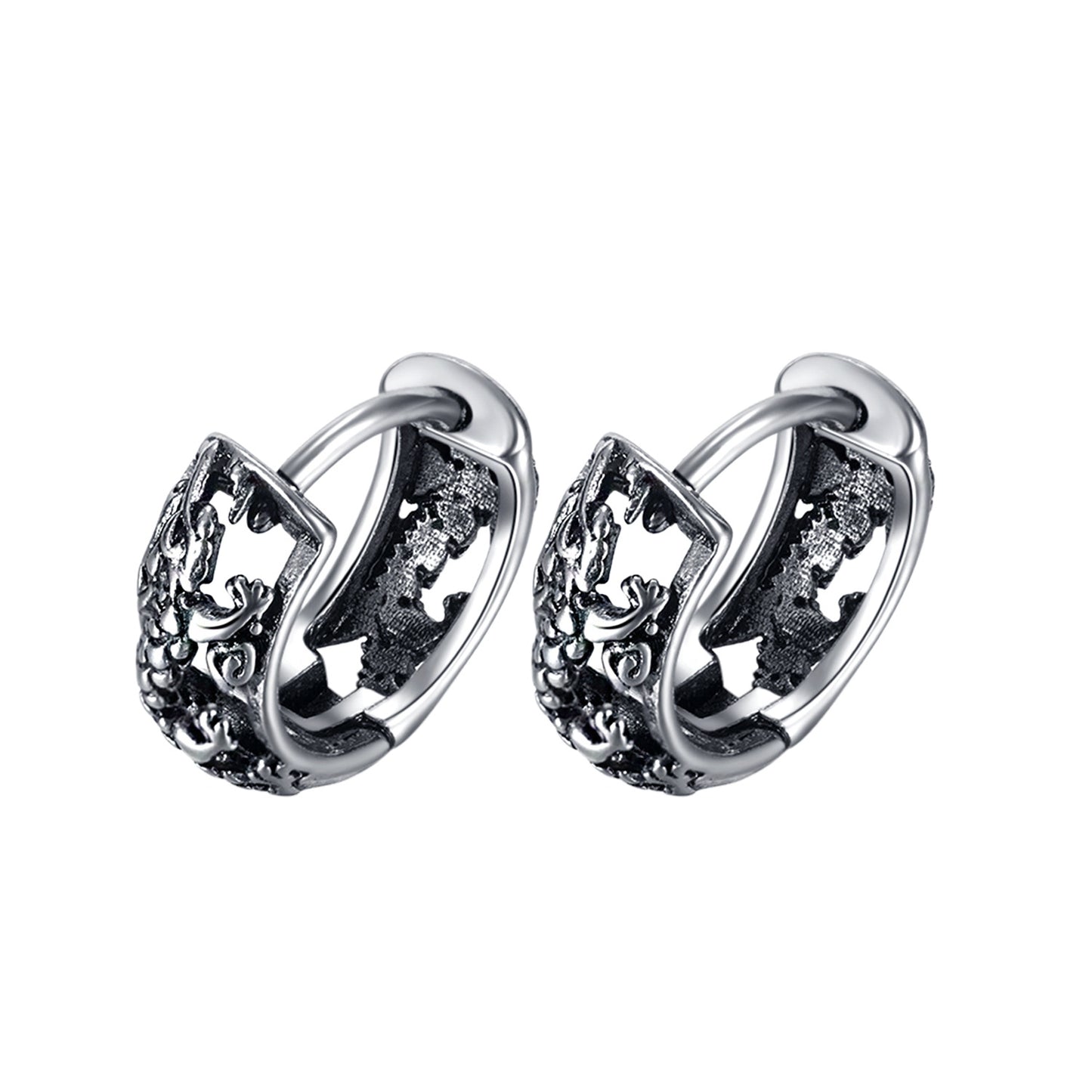 Retro Trend Hollow Geometric Round Stainless Steel Earrings