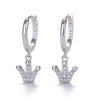 Fashion S925 Silver Needle Crown Full Zircon Copper Hoop Earrings Wholesale