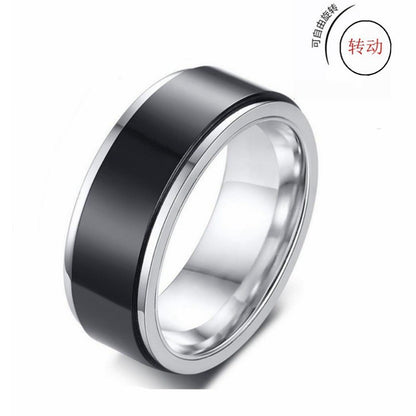 Titanium Steel Rotating Ring Male Rotating Decompression Anti-anxiety Ring