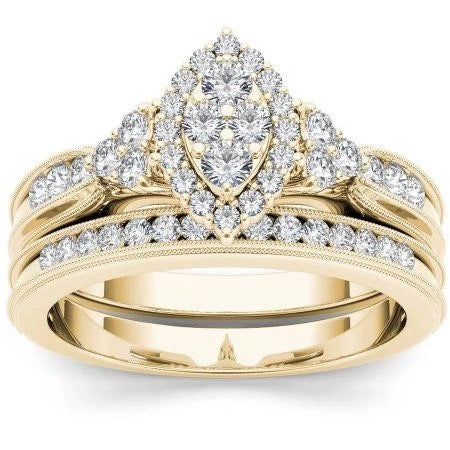 European And American Couple Ring Multi-layer Golden Inlaid Zircon Ring Wholesale