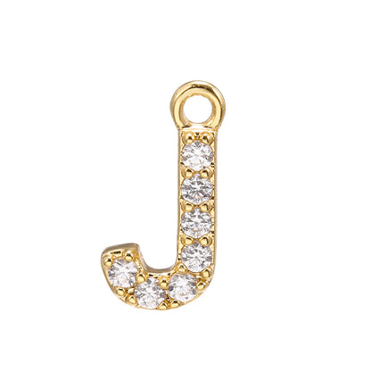 New Diy English Letter Micro Zircon Pendant Copper Pendant