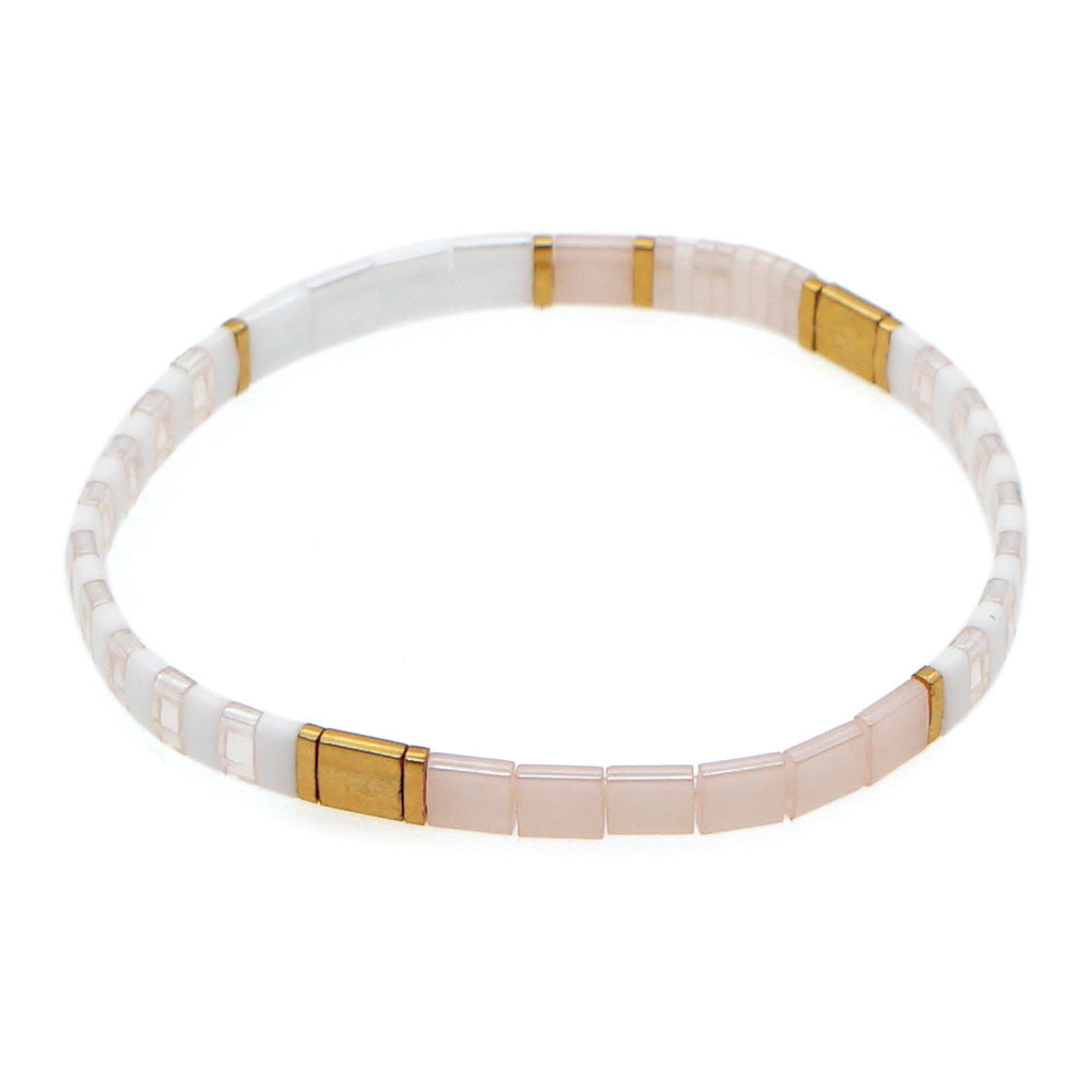 Bohemia Transparent Color Miyuki Beads Stacked Tila Bracelet