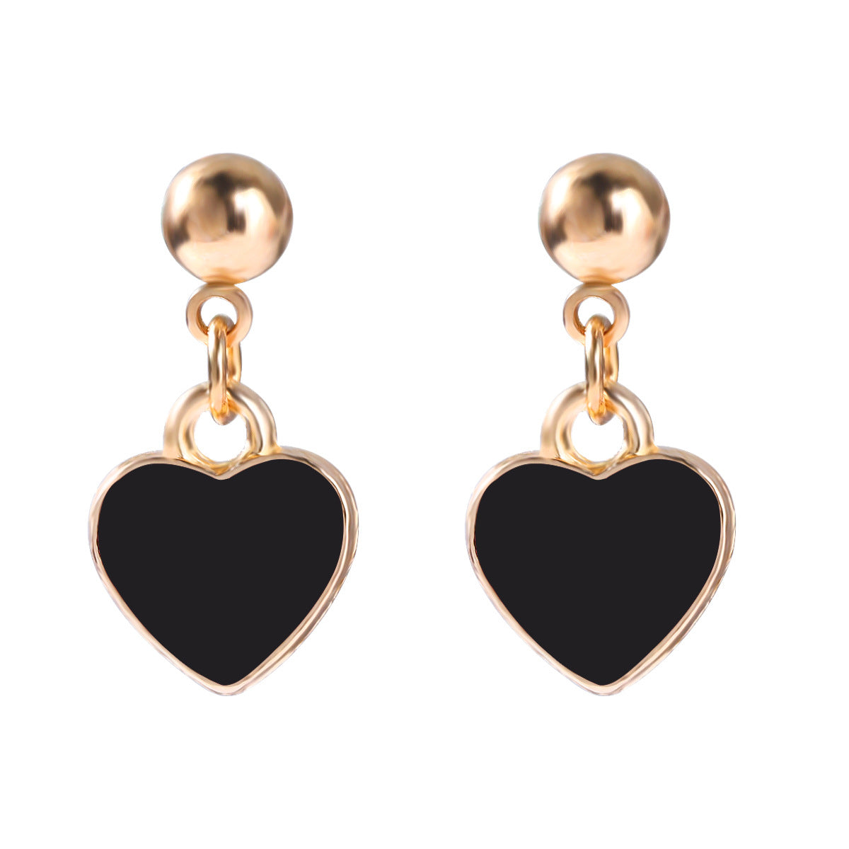 Heart Stoving Varnish Alloy No Inlaid Earrings