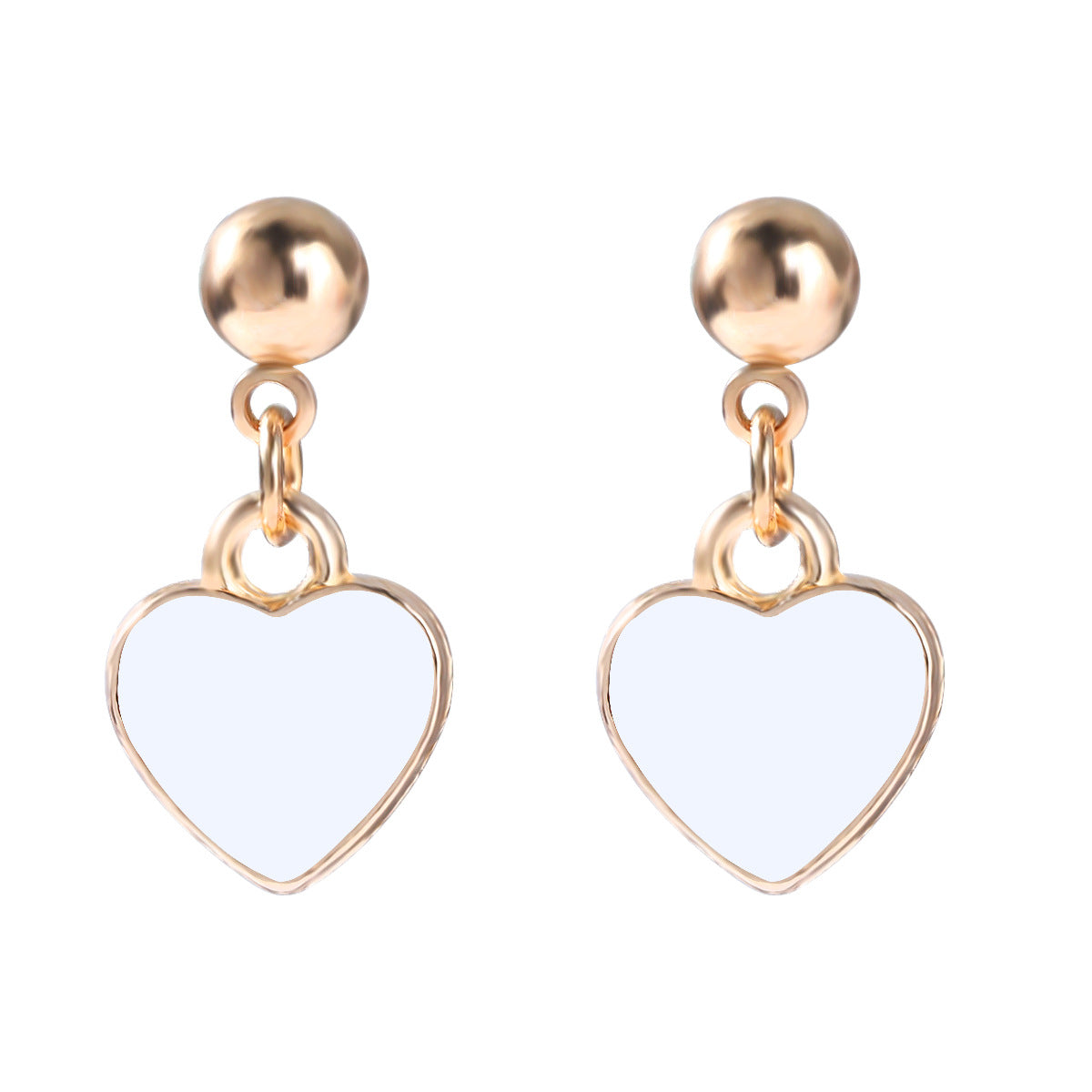 Heart Stoving Varnish Alloy No Inlaid Earrings