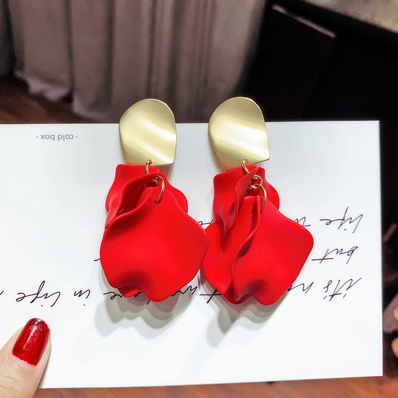 1 Pair Exaggerated Petal Arylic Alloy Women's Drop Earrings