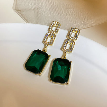 Bow Knot Diamond Alloy Artificial Gemstones Earrings