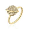 Fashion Planet Shape Rotatable Ring Copper Plated 18k Gold Zircon Ring Women