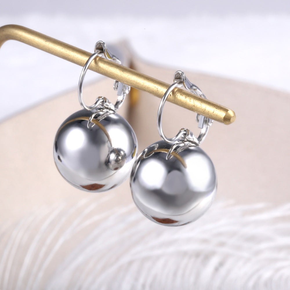 Simple Creative Ball Shaped Metal Copper Earrings Wholesale