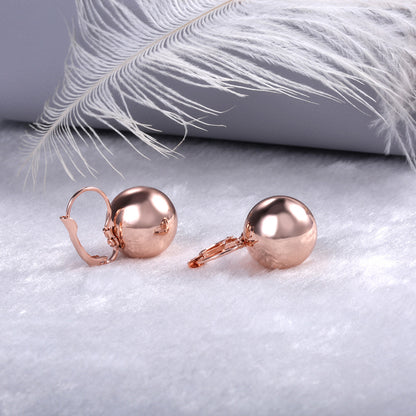 Simple Creative Ball Shaped Metal Copper Earrings Wholesale
