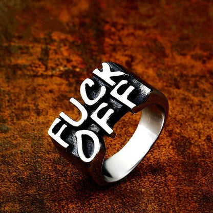 New Punk Style Creative Men And Women Models Alphabet Alloy Ring Hand Jewelry