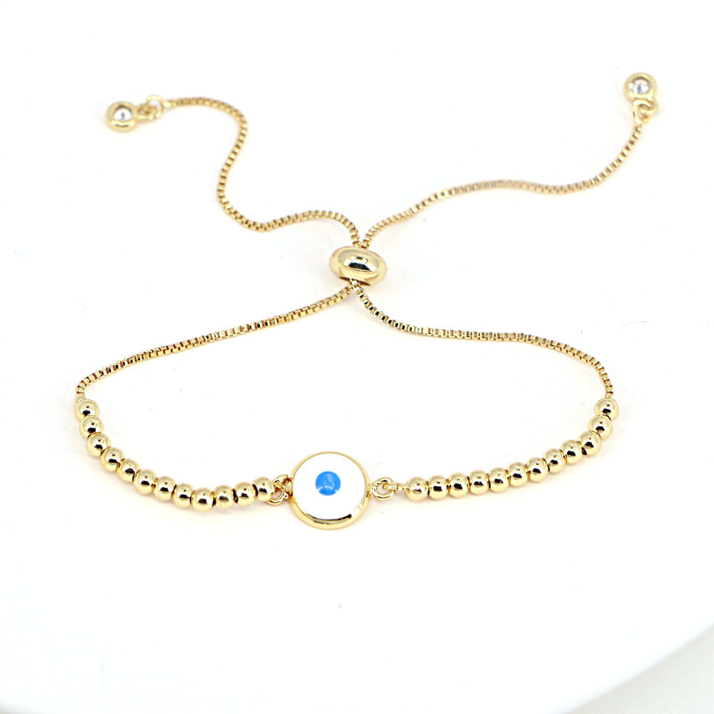 Simple Fashion Drop Oil Eye Accessories Metal Bead Copper Bracelet