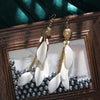 1 Pair Bohemian Leaf Water Droplets Flower Plating Alloy Feather Drop Earrings