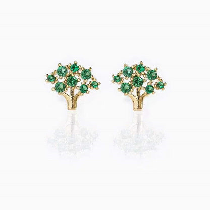 Fruit Vegetable Stud 18k Real Gold Color Zirconium Copper Earrings