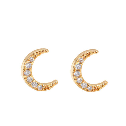 Fruit Vegetable Stud 18k Real Gold Color Zirconium Copper Earrings