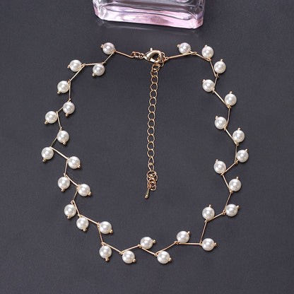 Pearl Clavicle Chain Women's Neck Strap Simple Short Necklace