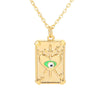 Korean Drop Oil Color Eye Geometric Palm Love Eye Pattern Copper Collarbone Chain