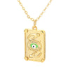 Korean Drop Oil Color Eye Geometric Palm Love Eye Pattern Copper Collarbone Chain