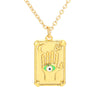 Korean Drop Oil Color Eye Geometric Palm Love Eye Pattern Copper Collarbone Chain