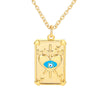 Korean Drop Oil Color Eye Geometric Palm Love Eye Pattern Copper Collarbone Chain