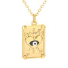 Korean Drop Oil Color Eye Geometric Palm Love Eye Pattern Copper Collarbone Chain