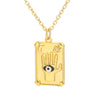 Korean Drop Oil Color Eye Geometric Palm Love Eye Pattern Copper Collarbone Chain