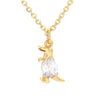 Fashion Small Dinosaur Copper Inlaid Zircon Pendant O-word Chain Clavicle Chain