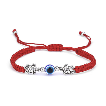 Vintage Evil Eye Palm Blue Eye Evil Eye Red Rope Woven Adjustable Bracelet