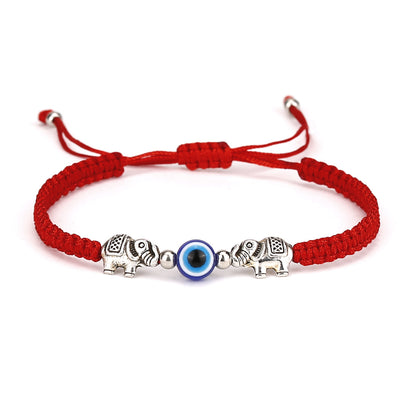 Vintage Evil Eye Palm Blue Eye Evil Eye Red Rope Woven Adjustable Bracelet