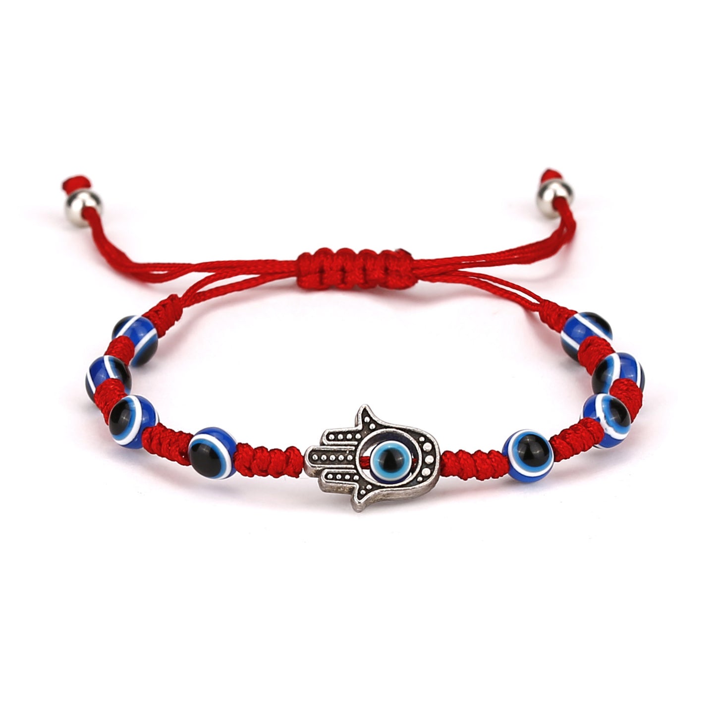 Vintage Evil Eye Palm Blue Eye Evil Eye Red Rope Woven Adjustable Bracelet